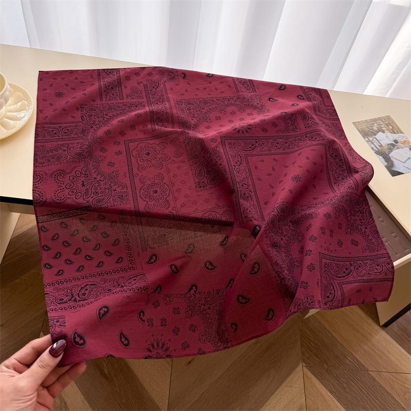 Paisley Cashew Flower Cotton Small Square Scarf Silk Scarf Shawl Decorative Scarf Scarf Head Scarf Silk Scarf Summer Thin