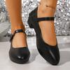 Work Shoes Without Tired Feet Autumn Round Toe Shallow Mouth One Slip Strap Non-slip Block Heel Single Shoes