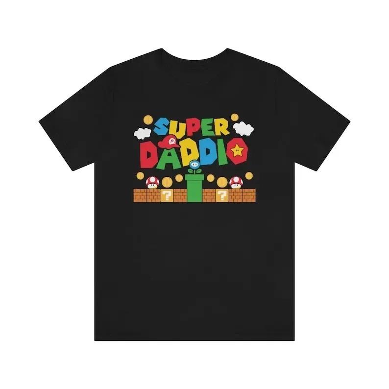 Super Daddio Funny Gamer Dad Father s Day Gift Tshirt 100% Cotton New Fashion Short Sleeve Vintage Classic Streetwear Tee Tops S разноцветный
