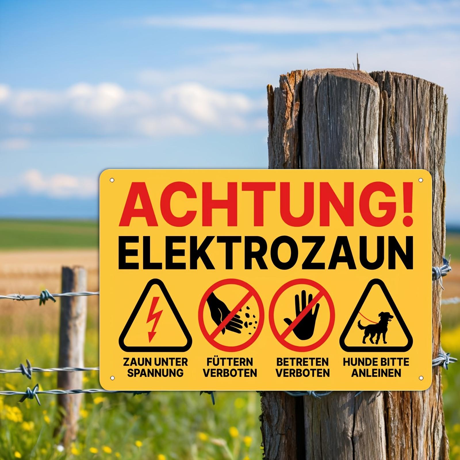 ACHTUNG ELEKTROZAUN Retro Metal Sign x Inch Durable Outdoor Aluminum Wall Decor 20x30cm(7.8x11.8inch)