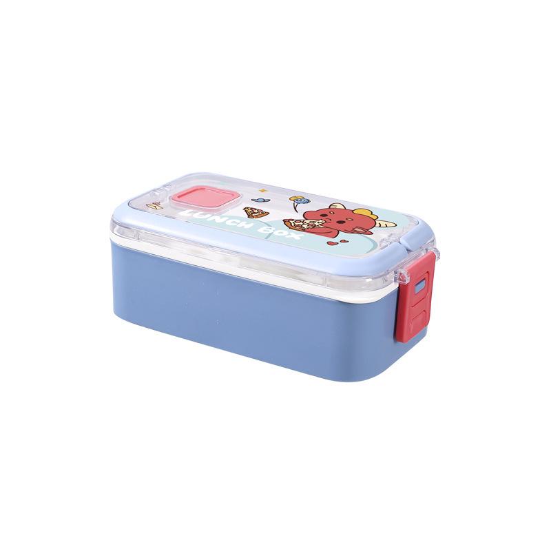 

304 Stainless Steel Lunch Box with Single & Double Layer Handle - Portable Cutlery for Students & Office Workers Single Layer