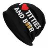 Funny Beer Design Skullies Beanies Caps Unisex Winter Warm Knit Hat Women Unisex Adult Alcohol Lover Bonnet Hats Outdoor Ski Cap