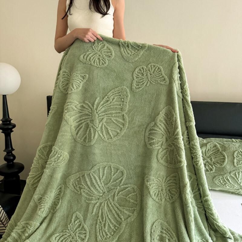 3D Butterfly Jacquard Breathable Cooler Quilt New Double Sided Cooling Blanket Skin-Friendly Cold Effect Conditioning Quilt