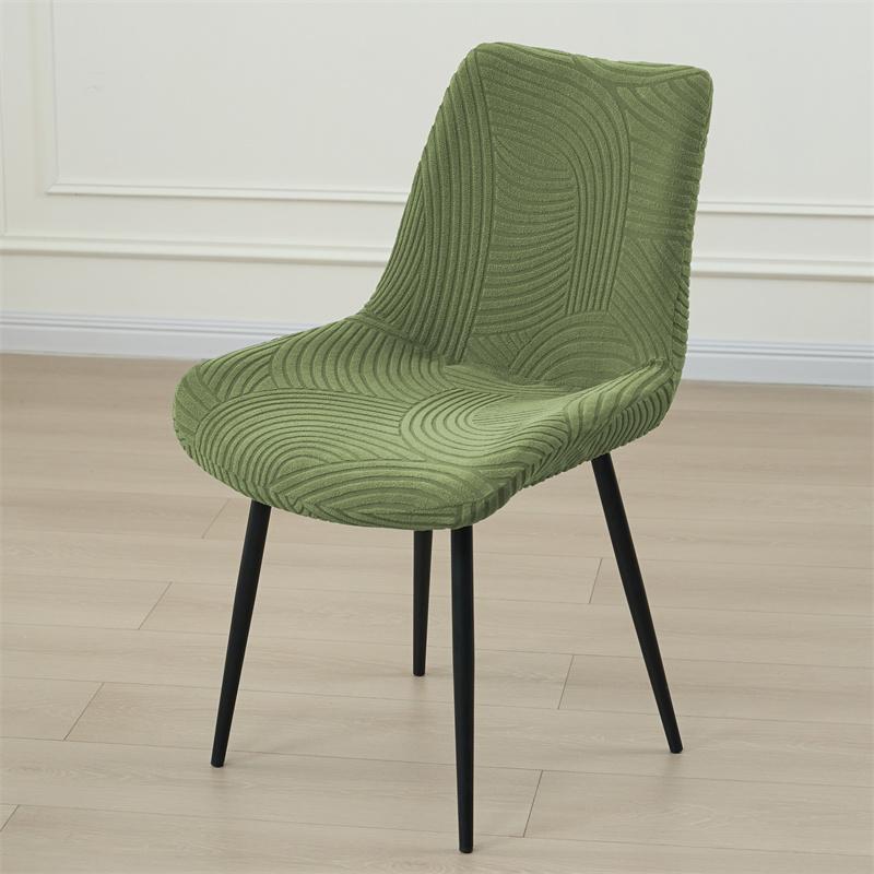 

1/2pcs Jacquard Curved Chair Covers Elastic Chair Slipcovers Chairs Seat Protector for Hotel Wedding Kitchen Banquet Decor 1pc