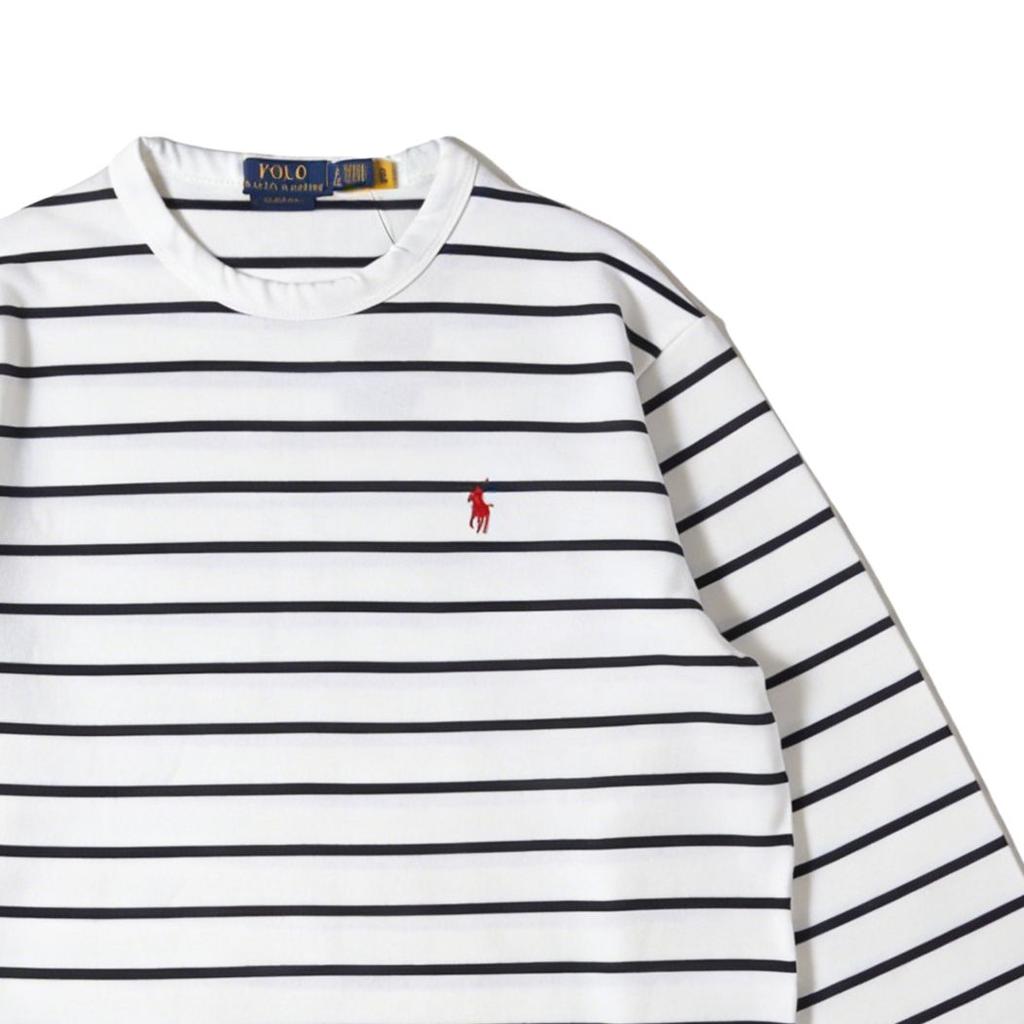 Polo Ralph Lauren Ss26 Logo Embroidered Striped Crew Neck Casual Long Sleeve T-Shirt Classic Edition Men Tops MNPOTSH16820394-100