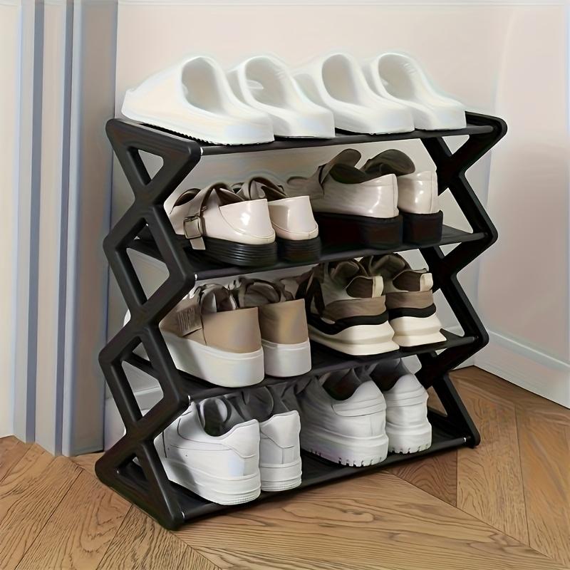4-Tier Stainless Steel Shoe Rack - Space-Saving, Easy Assembly