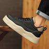 Autumn And Winter Thick-Soled Heightening Men'S Casual Board Shoes Microfiber Leather Surface Low-Top Lace-Up Fashion Sports Men'S Shoes