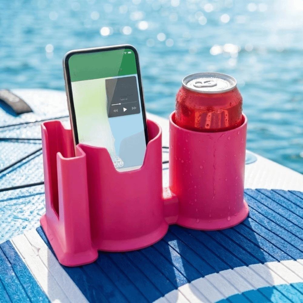 2-in-1 Design Paddleboard Cup Holder Waterproof Plastic Drink And Phone Holder  Kayaks