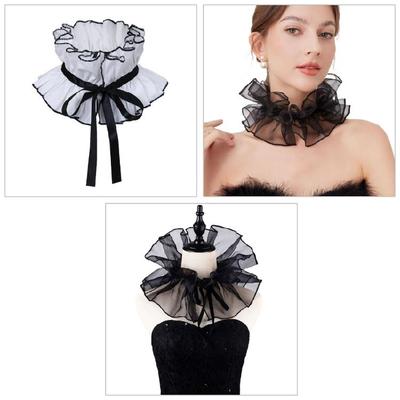 Vielseitiger Rüschenkragen Perfekt für Cosplay, Bühnenauftritte und Kostümpartys Halloween Foto-Requisiten