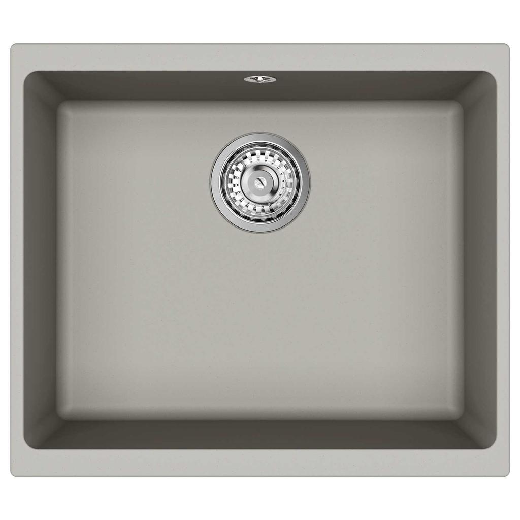 Grey Kitchen Sink 530 x 460 mm 80percent Quartz and 20percent Resin