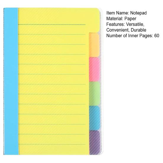Ruled Notepad Colorful Sticky Notes Set Compact Index Tabbed Notepad Memo Pad for Home Office School