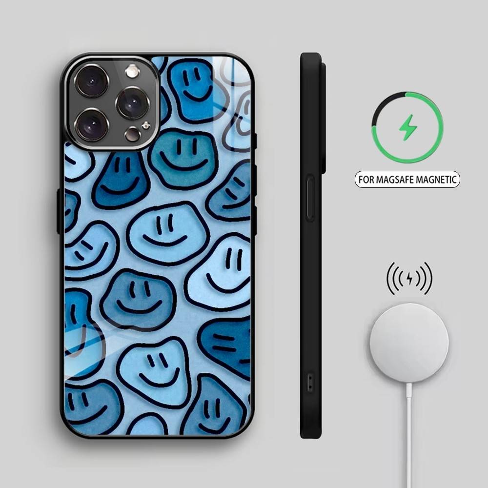 C-Cute Smile A-Art Phone Case For iPhone17,16,15,14,13,12,11 Plus,Pro Max Magnetic For Magsafe Wireless Charging