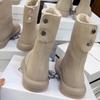 Snow Boots, Retro Flat Heel, Slimming and Warm Women's Boots, Mid-calf Length Boots, Cotton Shoes