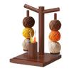 Yarn Holder for Crocheting Magnetic Rotating Spinner Wooden Yarn Ball Holder with Phone Stand & 2 Spindles for Knitter Crocheter