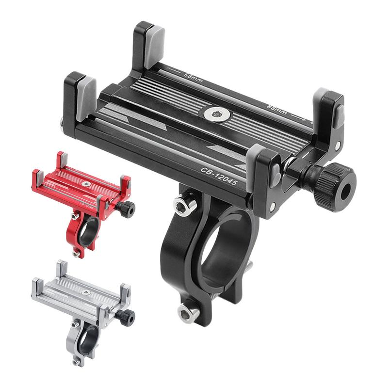 Bicycle Phone Holder Aluminum Alloy Bike Handlebar Phone Mount 360 Rotatable Cell Phone Rack Bracket For Cycling Bike Accessory