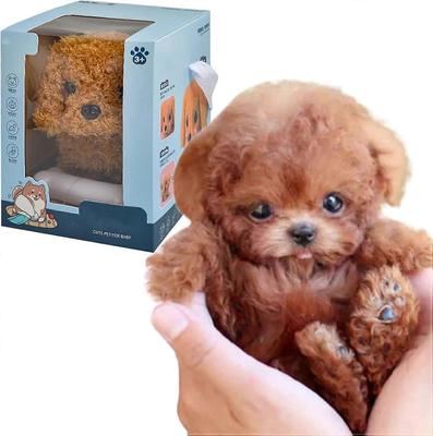 Mini Cachorro Robô, Meu Cachorro Robô Realista, Animal de Pelúcia Interativo Brinquedos para Crianças Cachorro Robô Fofo e Macio Pode Andar e Latir