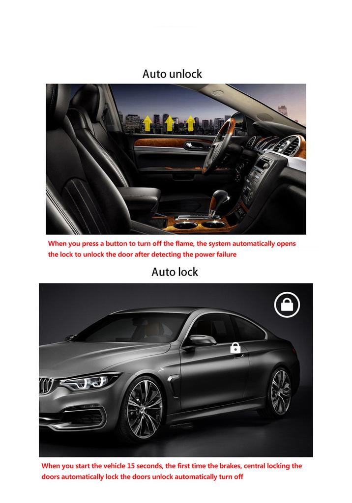 Car Security Alarm System With Remote Engine Push to Engine Start Stop Button