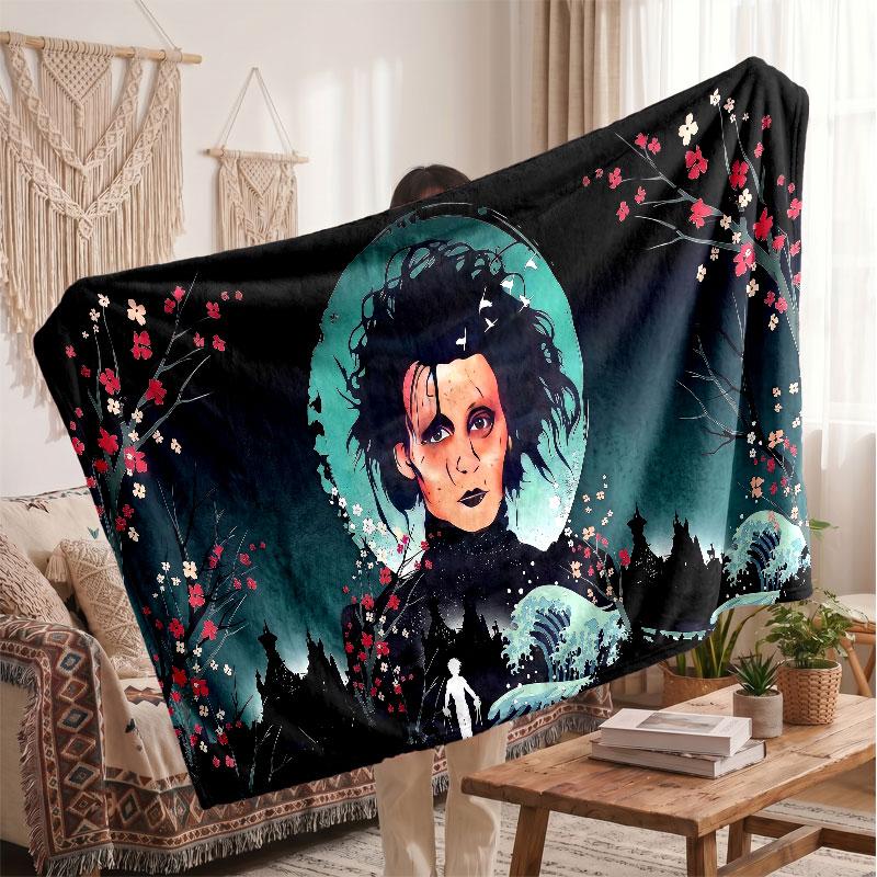 Warm Flannel BlanketEdward Scissorhands Soft Cozy Throw Blanket for Bedroom Couch