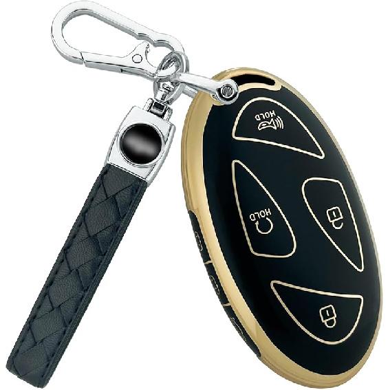 for Hyundai Key Fob Cover -2025, 5 Button Soft Full Coverage Protection Key Case for Ioniq 6 Elantra Santa Grandeur GN7 KONA Smart Key, Blue