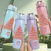 1PC Thin Line Red Christmas Tree Print 750ml Color Plastic Sports Water Bottle Leakproof Flip Straw Lid Suitable for Sports Office Home Use