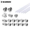 Barrow OD12/14/16mm Hard Tube Fitting Kit Brass Metal Connector G1/4'' Adapters Compression + 90 Degree Fitting + Water Plug