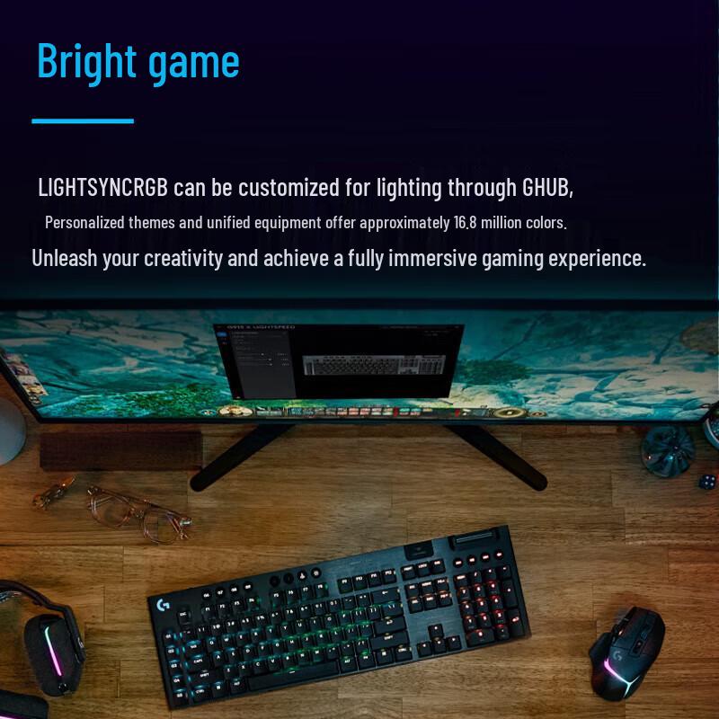 Logitech G915 X LIGHTSPEED Tri-Mode Low-Profile RGB Mechanical Gaming Keyboard