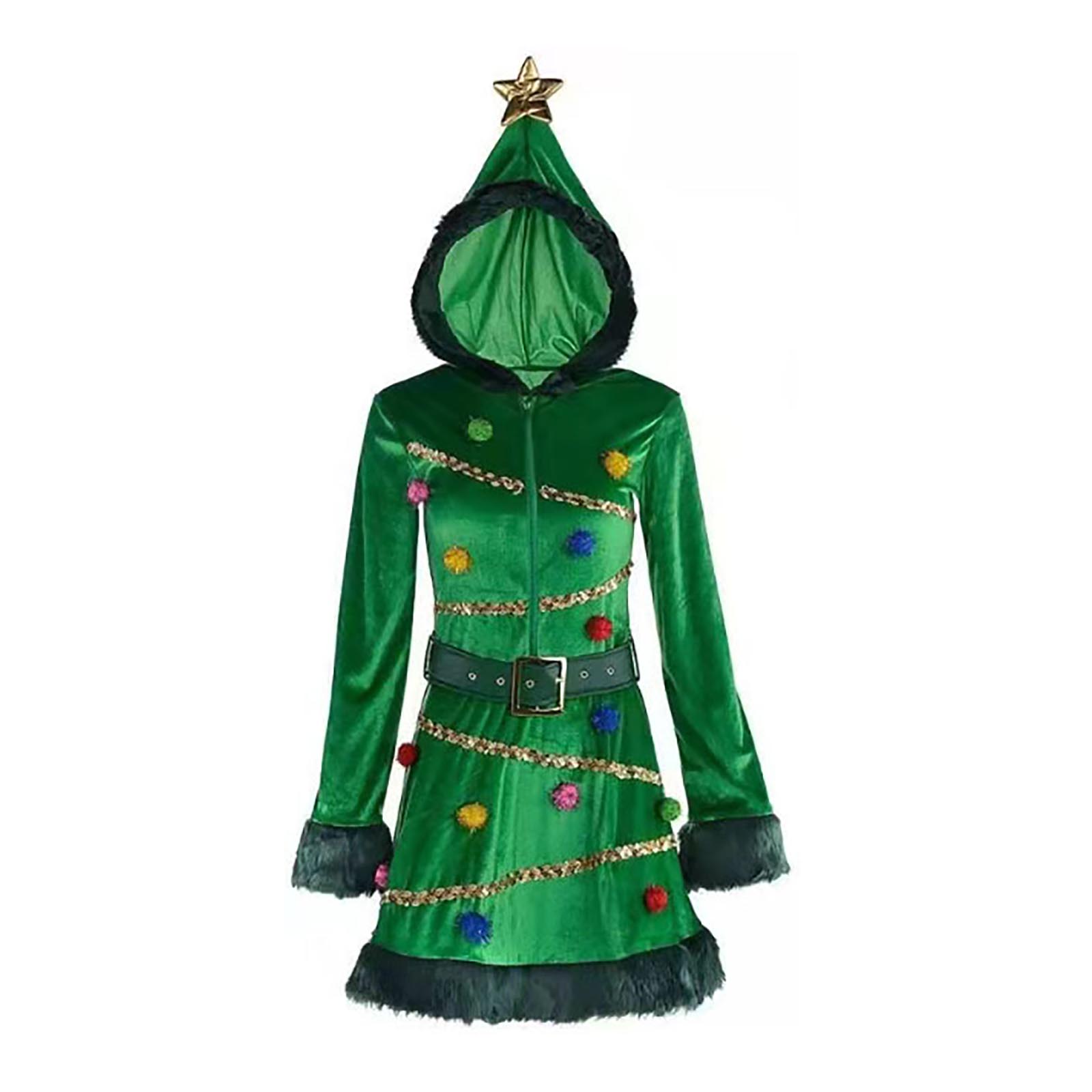 

Милый зеленый костюм рождественской елки для взрослых - Костюмы для выступлений и праздничные наряды XXL зелёный