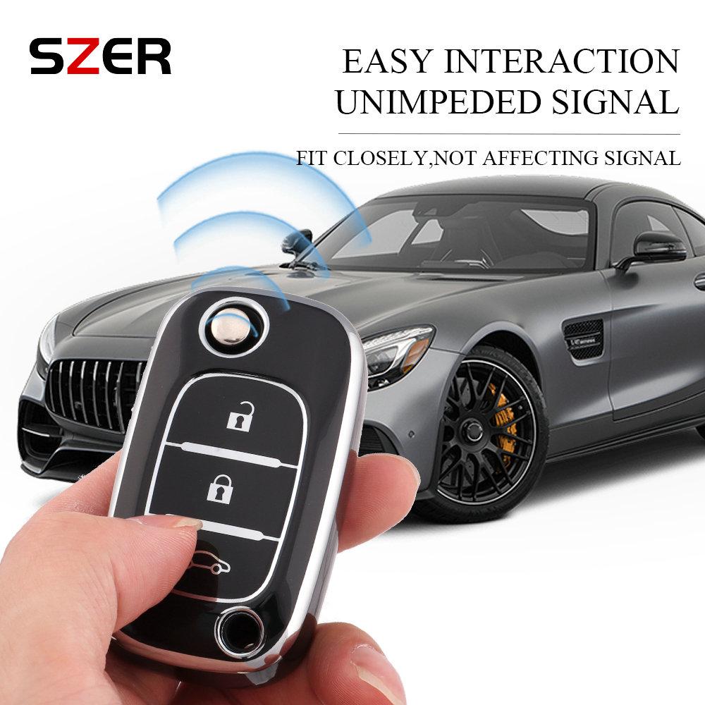 Tpu Flip Car Key Case Cover For Renault Fluence Clio Megane Kangoo Lacia Lada Largus Kalina Granta Vesta X-Ray For Mercedes Benz
