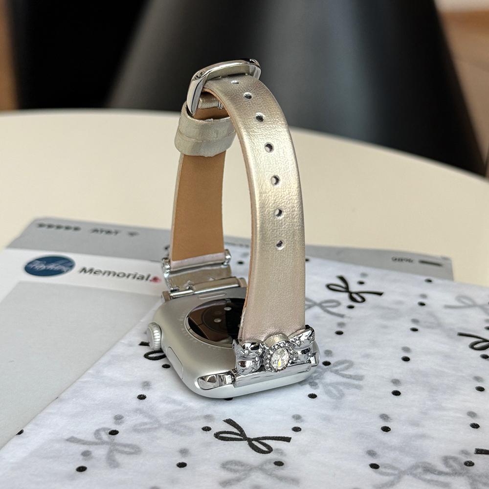 Watch Strap for Apple Watch Series 10 Ultra 9 8 7 SE 6 5 4 3 2 1 46mm 49mm 45mm 44mm 42mm Leather Band Butterfly Joint