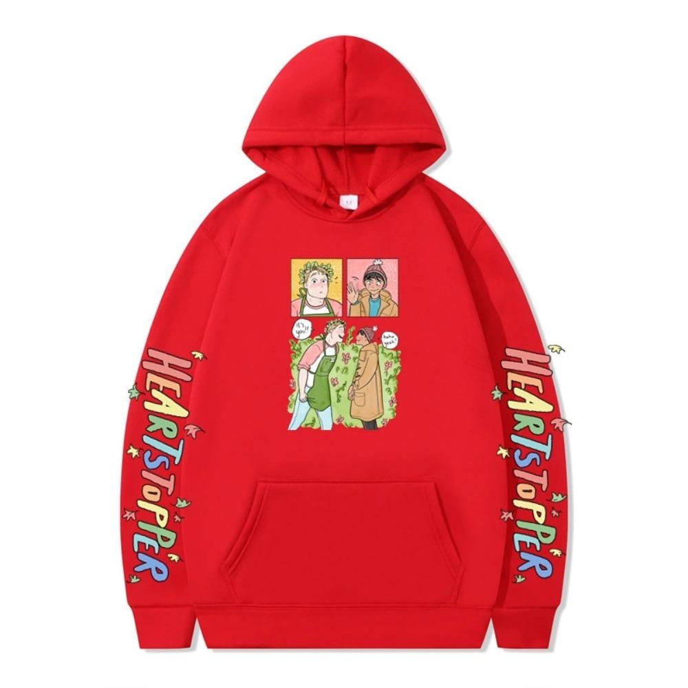 Unisex Heartstopper Hoodie Nick und Charlie Sweatshirt Grafisch Bedruckt Streetwear Hoodies für Paare Männer Frauen