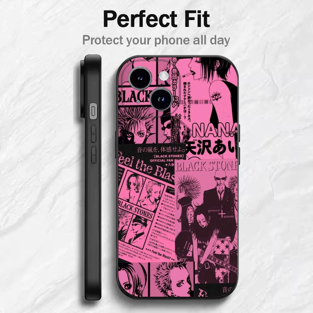 Japan Anime Nana Oosaki  Phone Case For 17 16 15 14 13 12 11 Mini XS XR X 6S 6 Pro Max Plus Black Soft Cover
