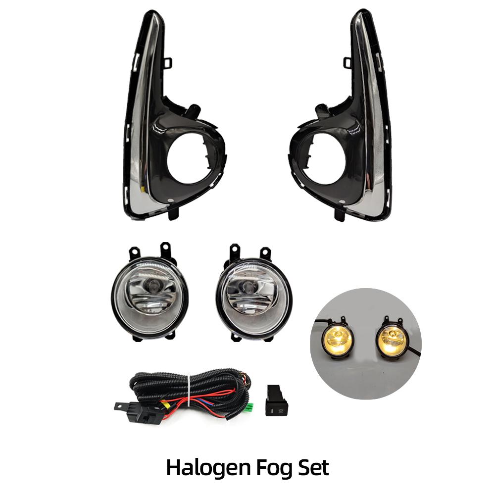 LED Fog Light For Toyota Yaris Vitz US type 2018   with Wires Switch Harness Kit angel eyes Fog lamp cover Chrome