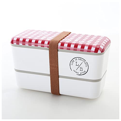 Showa Lunch Box Long Square Nest Lunch Box Gingham Check Navy 2 Tiers Lower Tier 280ml Upper Tier 450ml Compact Storage Type Made in Japan 77075 L/B