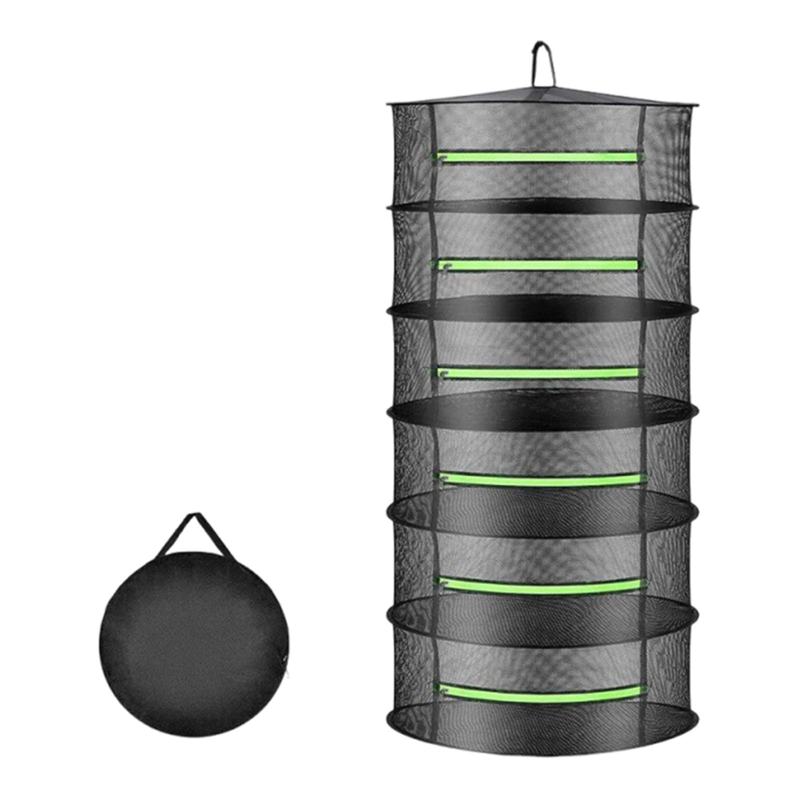 4/6/8 Layer Hanging Drying Rack with Zippers Foldable Plant Drying Net  Drying Rack Hanging Mesh for Plants Seeds and Buds