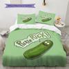 Pickle Rick Pattern Bedding Quilt Set  Home Decoration  Gift (1 * Duvet Cover + 2 * Pillowcase  Without Core)