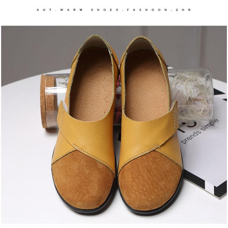 Women's Shoes Casual Shoes Women's Singles Mom's Shoes Low Cut Comfortable Velcro Loafers Bean Shoes