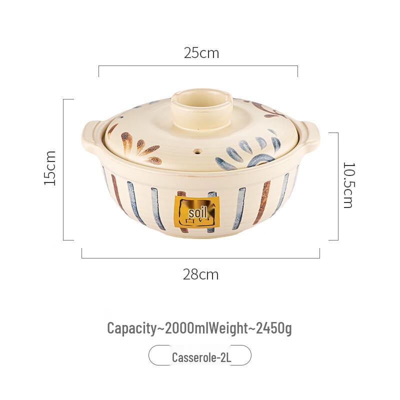ZMR Japanese Hand-Painted Ceramic Casserole Pot