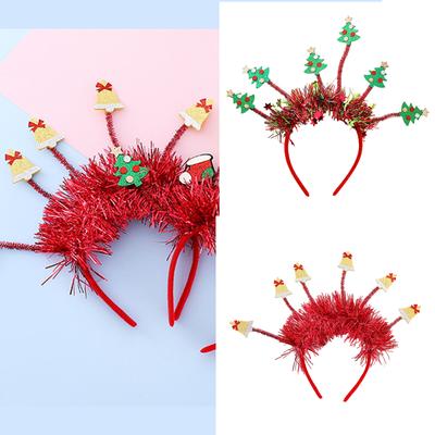 Shining Sequined Hairband Reindeer Christmas Tree Design Hair Accessory Kids Adult Festival Celebration Dressingup Props