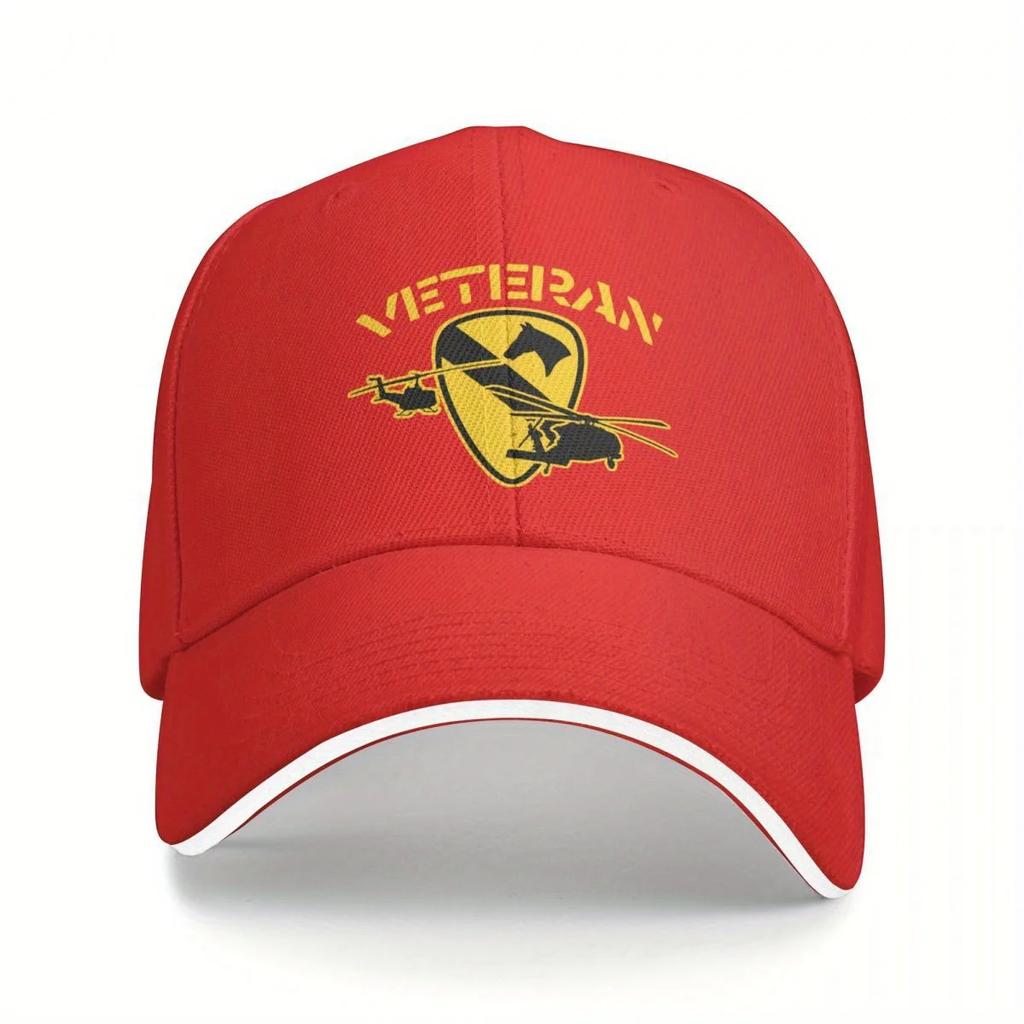 Luftkavallerie-Division Veteran Baseballkappe - Unisex Schwarzer Designer-Sonnenhut mit Logo, Leichtes Polyester