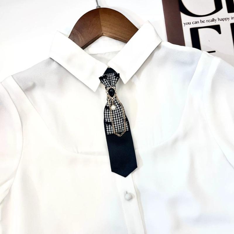 9 Styles Fashion Necktie Metal Chain Crystal Pendant Jewelry Bowtie Evening Adjustable Pre-Tied JK Shirt Decoration Bow Tie