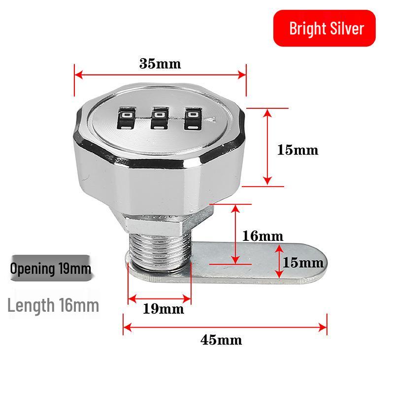 

Extended Metal Password Cam Lock for Furniture, Cabinet, Desk Drawer, and Mailbox