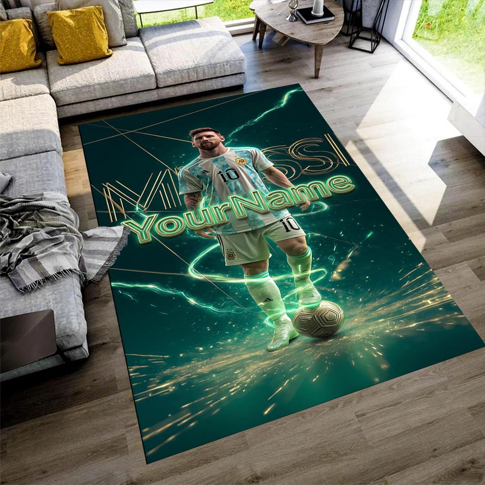 Messi Customize Your Name Carpet Suitable for Hallway Game Room Outdoor Living Rooms Antislip Carpet Decorate Offices Perfect Gift for Friends & Famil