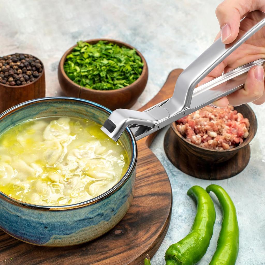 Stainless Steel Bowl Clip Bowl Gripper Tongs Hot Plate Gripper Anti-scald Bowl Holder Clip Kitchen Cooking Tongs