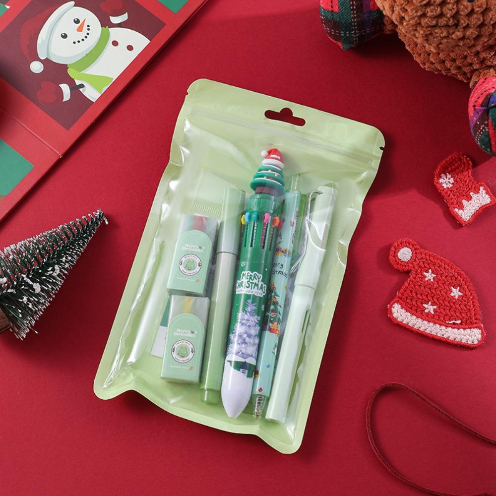 Cartoon 6-in-1 Stationery Set Multi-Functional Writing Tools Ballpoint Pen Highlighter Back To School