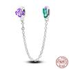 Breloque Chaîne de Sécurité Étoiles et Lune Trèfle à Quatre Feuilles en Cuivre pour Bracelet Authentique DoItYourself Bijoux Cadeaux