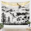 Japanese Style Tapestry Traditional Retro Theme Tapestry Wall Hanging Koi Fish Print Wall Tapestry Cherry Blossom Wall Art For