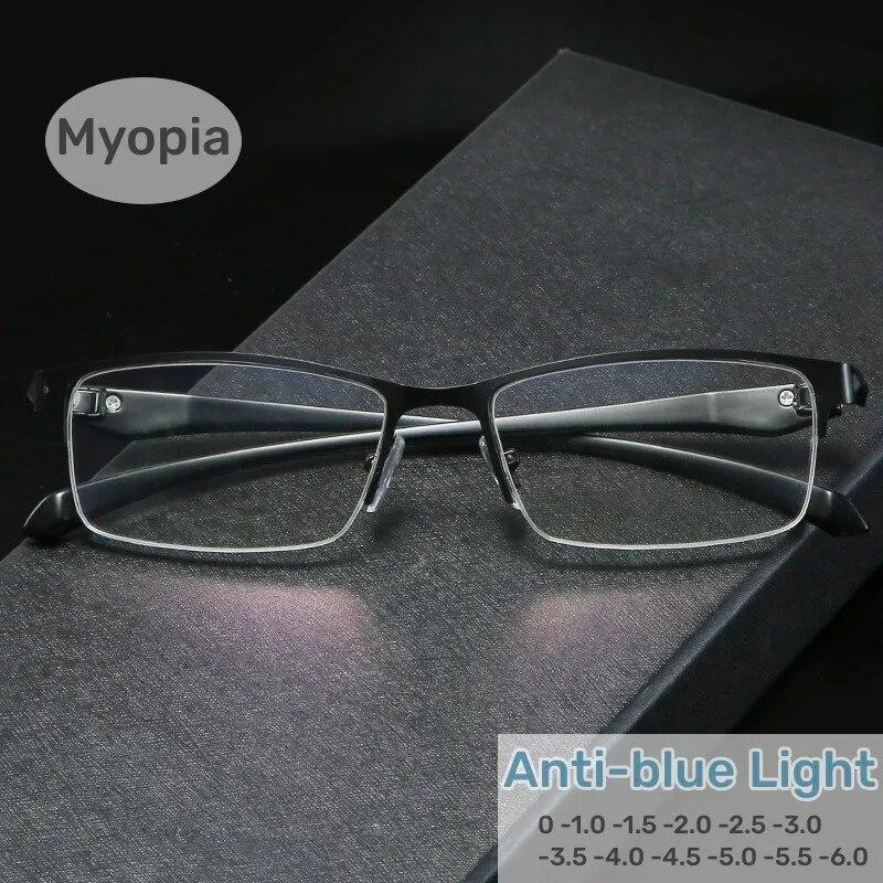 Мужские деловые очки для близорукости в полуоправе — фото 3