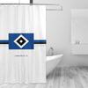White & Blue Hamburger Sv Shower Curtain – Geometric Design, Polyester Fabric With Grommets, Machine Washable Bathroom Decor