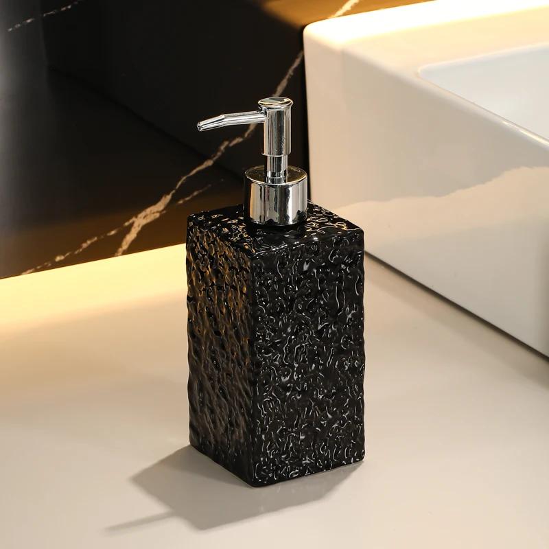 Water Ripple Ceramic Emulsion Bottle Hand Sanitizer Shower Gel Lotion Press Bottle Bathroom Soap Bottle Bathroom Soap Dispenser