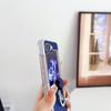 Samsung Z Flip 7 Metalllack Morandi Lederstruktur Ring Schutzhülle